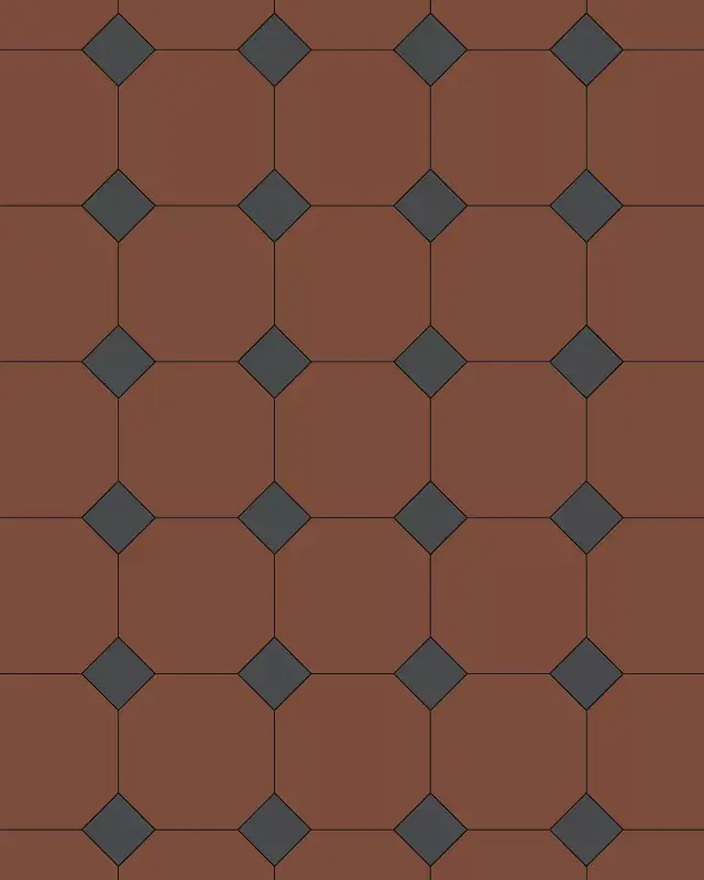 Oktaagoni-klinkkeri - 15 x 15 cm punainen/musta Ajankohtainen