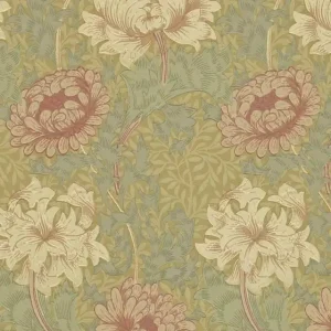 William Morris & Co. Tapetti - Chrysanthemum Pink/Yellow/Green Superhinta