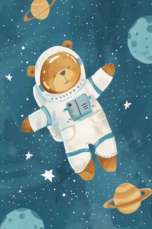 Juliste - Astronautti Karhu Vain Tänään