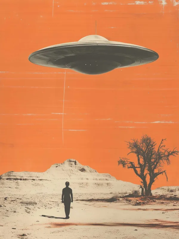 Osta Tänään Juliste - UFO Aavikkokohtaus