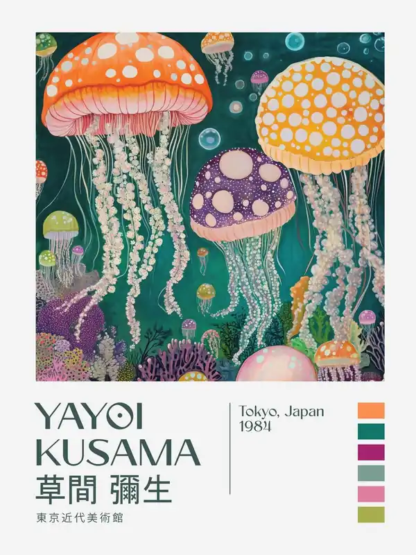 Juliste - Yayoi Kusama Meduusat Aito