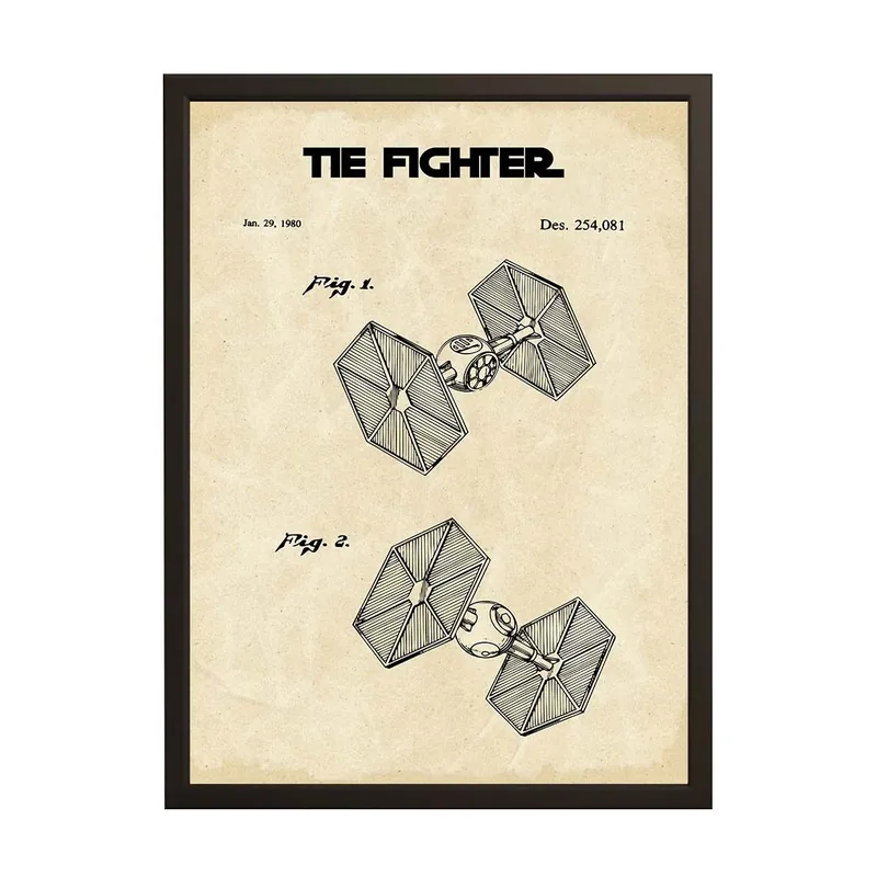 Patenttipiirustusjuliste - TIE Fighter Ilmainen Palautus