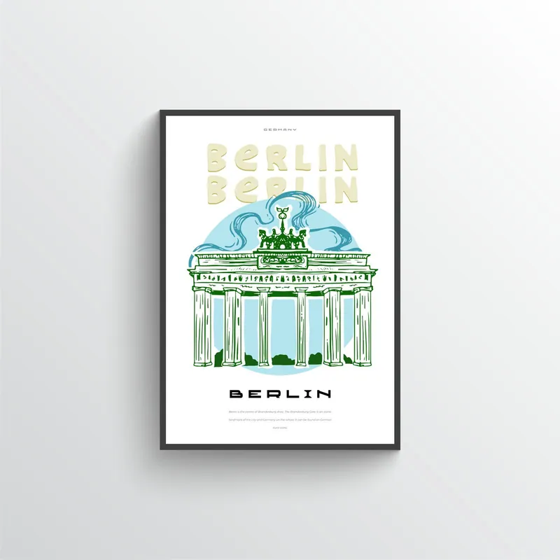 Aito Berliinin Brandenburgin portti Juliste