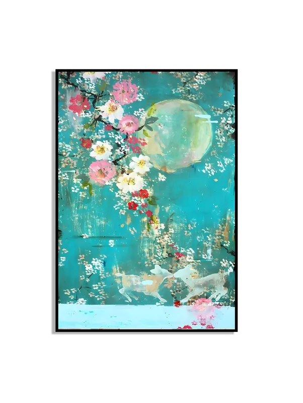 Floral Harmony Deer -taidejuliste Heti Saatavilla