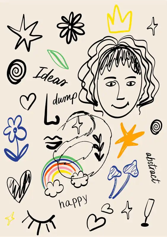 Erikoistarjous Juliste - Abstrakti Doodle Taide