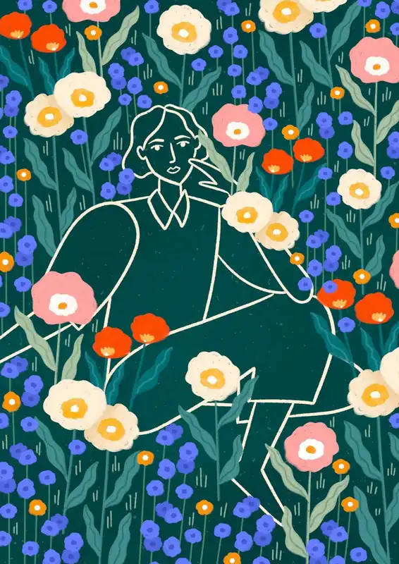 Poisto Juliste - Kukka-Illustration