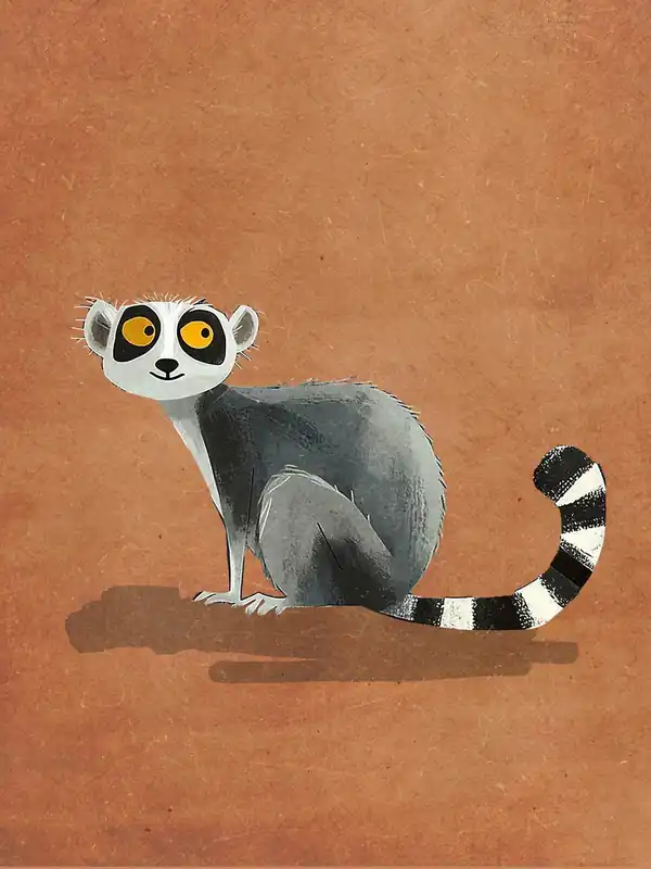 Merkkituote Juliste - Lemuri-kuvitus