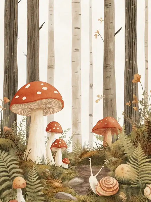 Juliste - Lumottu metsä etanat Korkea Laatu