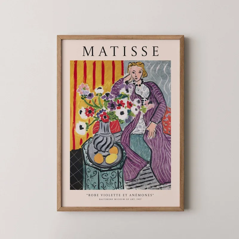 Juliste - Matisse ‘Robe Violette et Anémones‘ Suoraan Valmistajalta