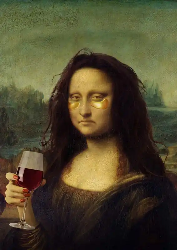 Suosittu Juliste - Mona Lisa viinin kanssa