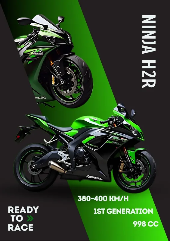 Suoraan Valmistajalta Juliste - Ninja H2R Moottoripyörä