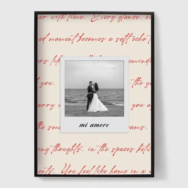 Personoitu juliste - Polaroid taustalla olevalla lainauksella Edullinen