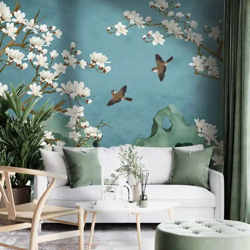 Nopea Toimitus Tapetti - Kukallinen Magnolia-muotoilu