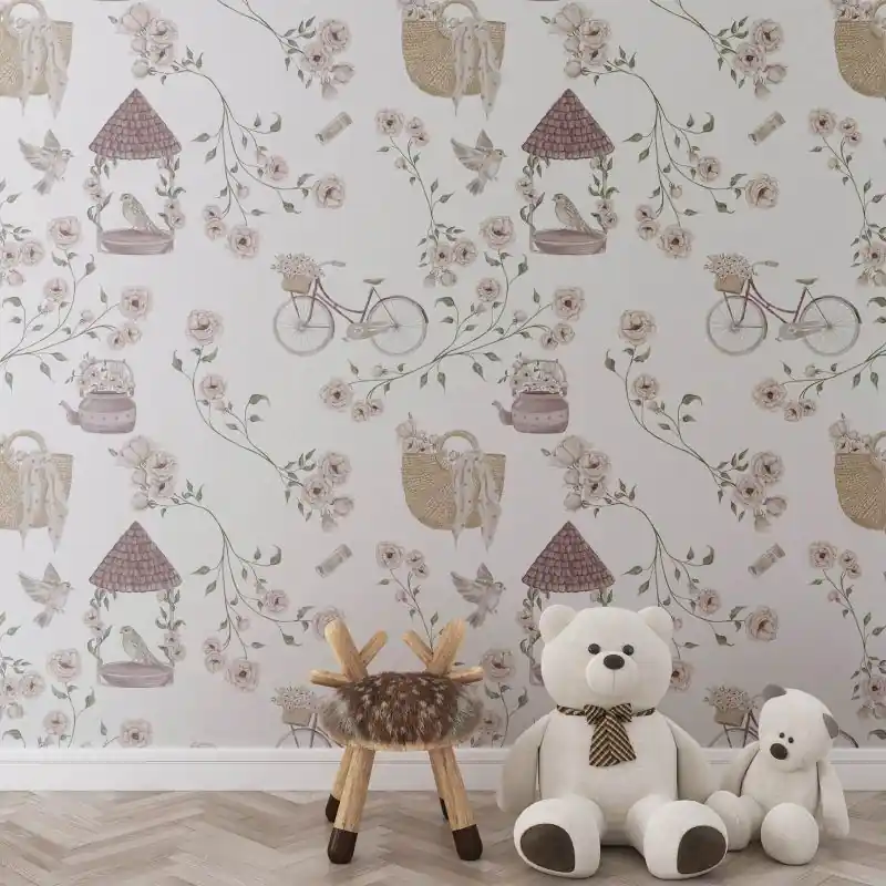 Tapetti - Vintage Kukkakuvio Edullinen Hinta