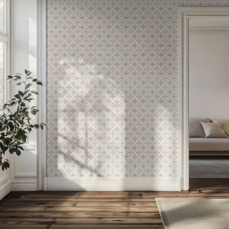 Alennus Tapetti – Beige geometrinen ruudukko