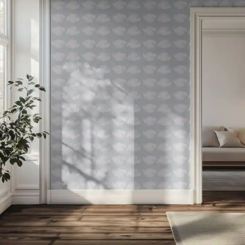 Tapetti – Beige lehtitekstuuri Edullinen