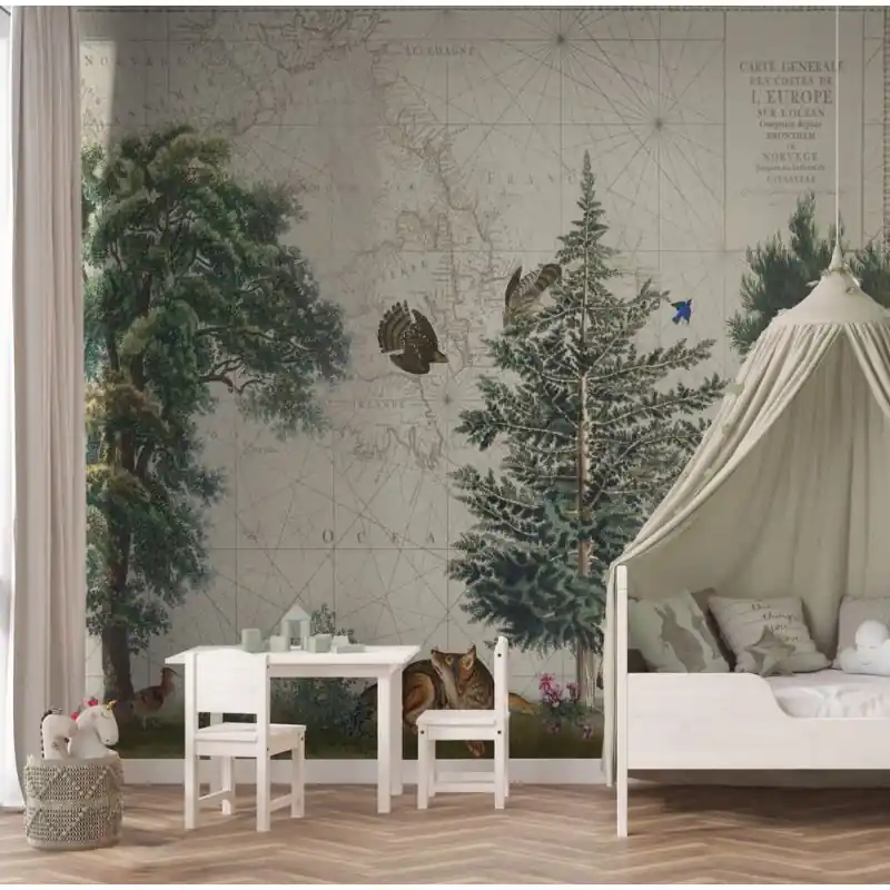 Suosittu Tapetti – Vintage-luontokartta