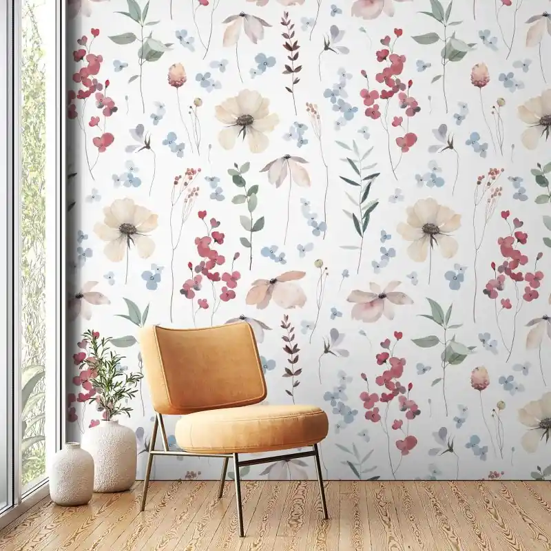 Wall Paper - Kukka Vesiväri Taide Tukkuhinta