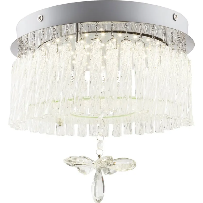 LED-kattovalaisin Globo Mathilda Ø28cm 12W kromi Tarjoushinta