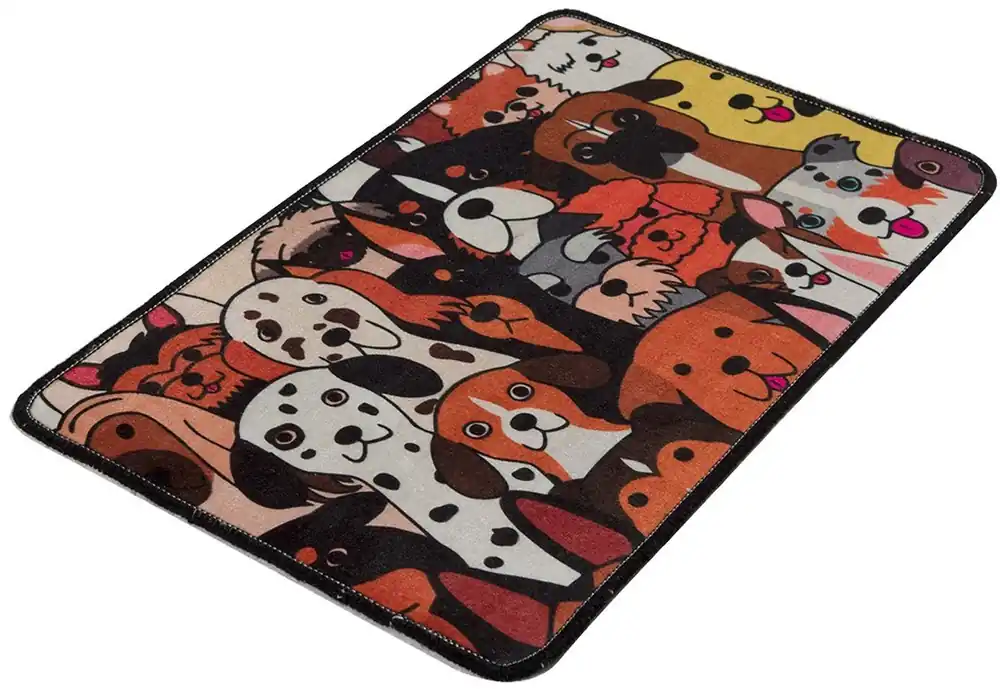 Kylpyhuonematto Linento Dogs, 40x60cm, ruskea Tilaa Nyt