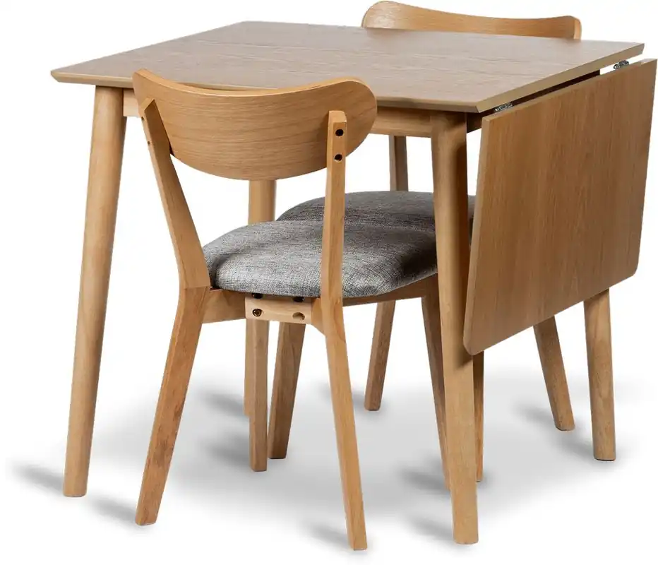 Tarjous Ruokapöytä klaffilla Stenexpo Gotland 80/120cm + 2 Gotland-tuolia