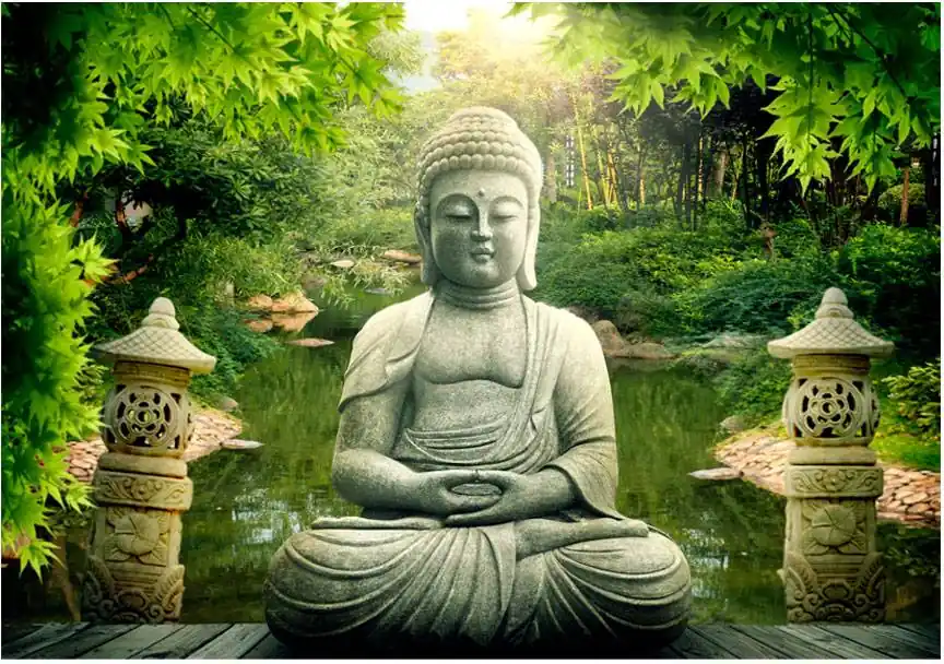 Sisustustarra Artgeist Buddha‘s garden eri kokoja Löytö