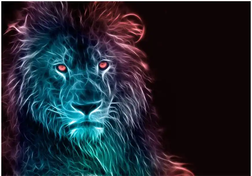 Sisustustarra Artgeist Abstract lion - rainbow eri kokoja Korkea Laatu