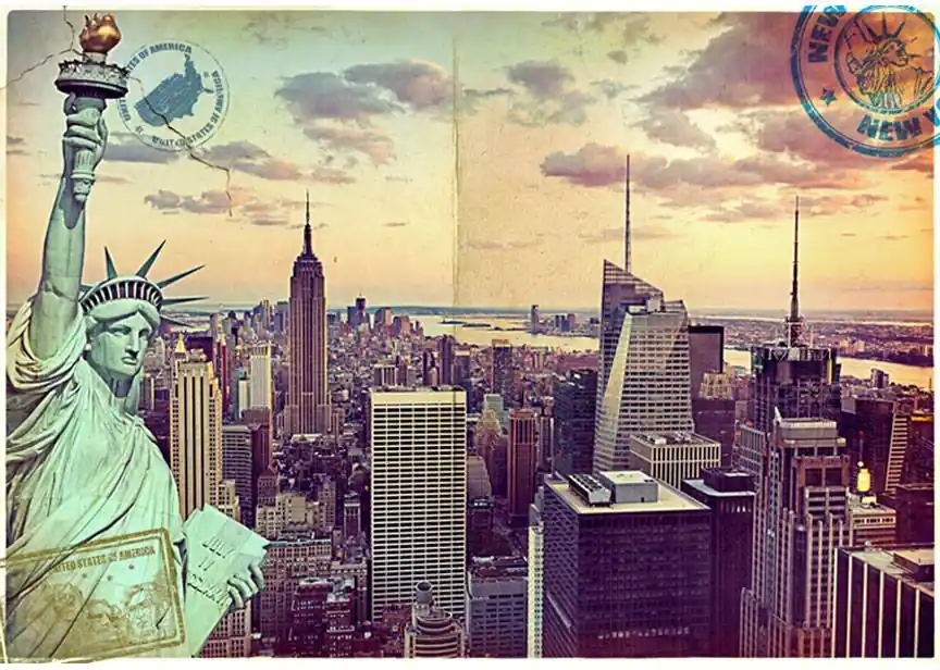 Maisematapetti Artgeist Postcard from New York, eri kokoja Tilaa Heti