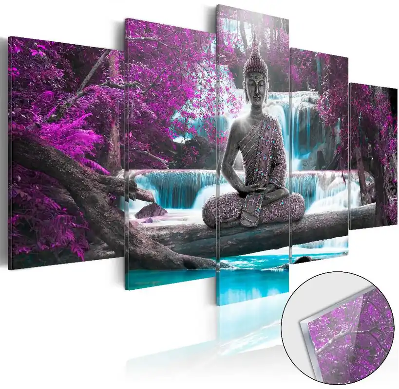 Aito Akryylilasitaulu Artgeist Waterfall and Buddha eri kokoja