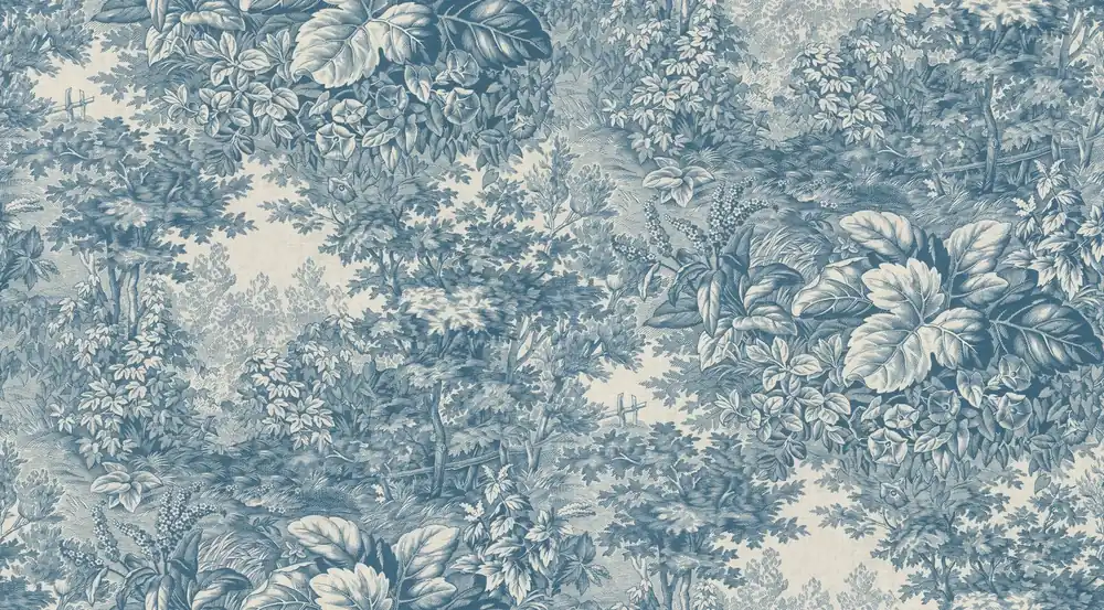 Flash-Tarjous Metsätapetti Sandberg Forest Toile sininen, mittatilaus, non-woven