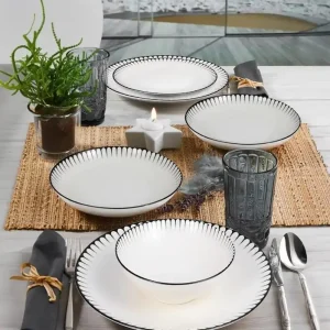 Lautassetti Linento Kaste, 24 osaa, valkoinen/sininen Pakollinen (Must-Have)