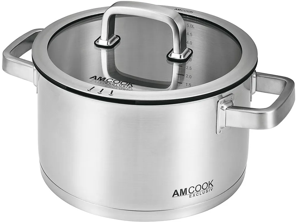 Flash-Tarjous Kattila AM Cook Ø24x13cm, 6l, lasikansi